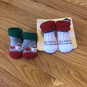 Christmas baby booties